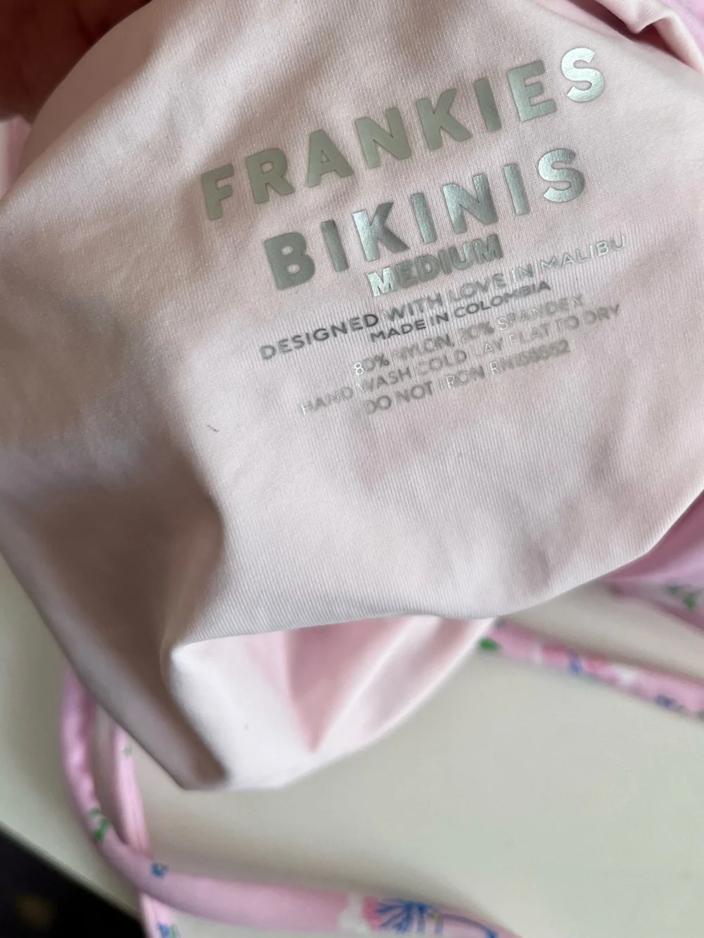 Frankie's Bikinis Gemma pink  Floral wrap swimsuit sz medium